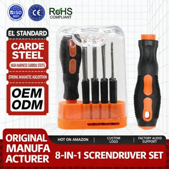 8-in-1 Multi-functional Combination Set of Cross and Diagonal Small Screwdrivers, Home Repair Hardware Tools