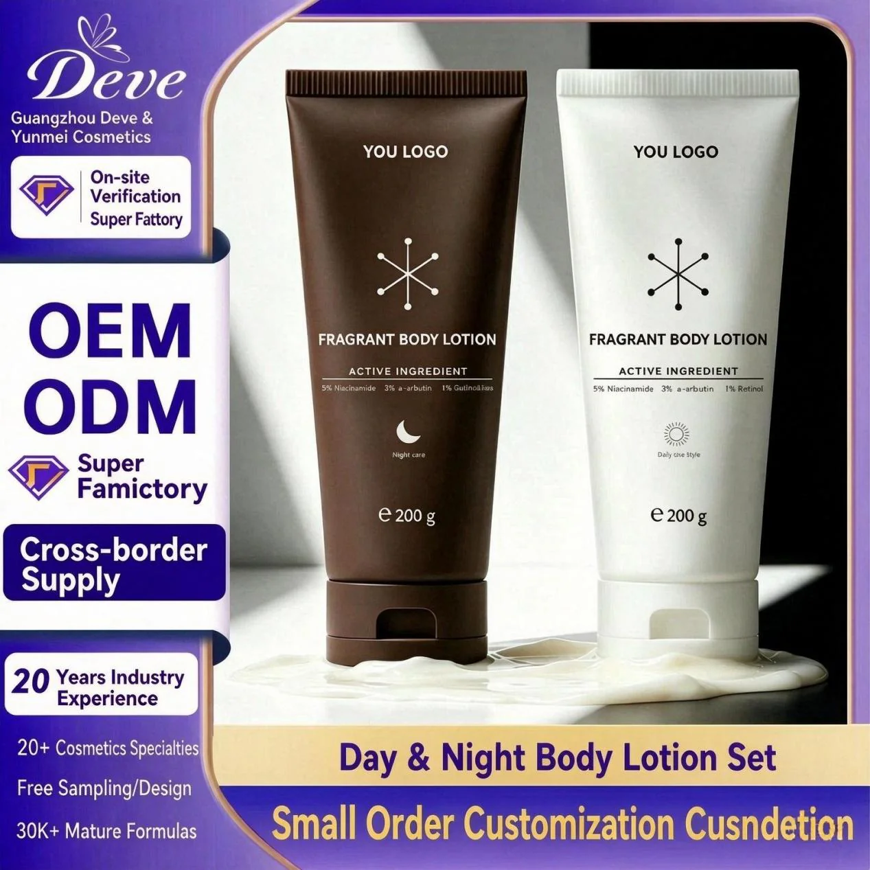 TK Best-Selling 2-in-1 Day & Night Body Lotion Set: Retinol & Niacinamide Brightening & Moisturizing Body Cream (Cross-Border Exclusive)